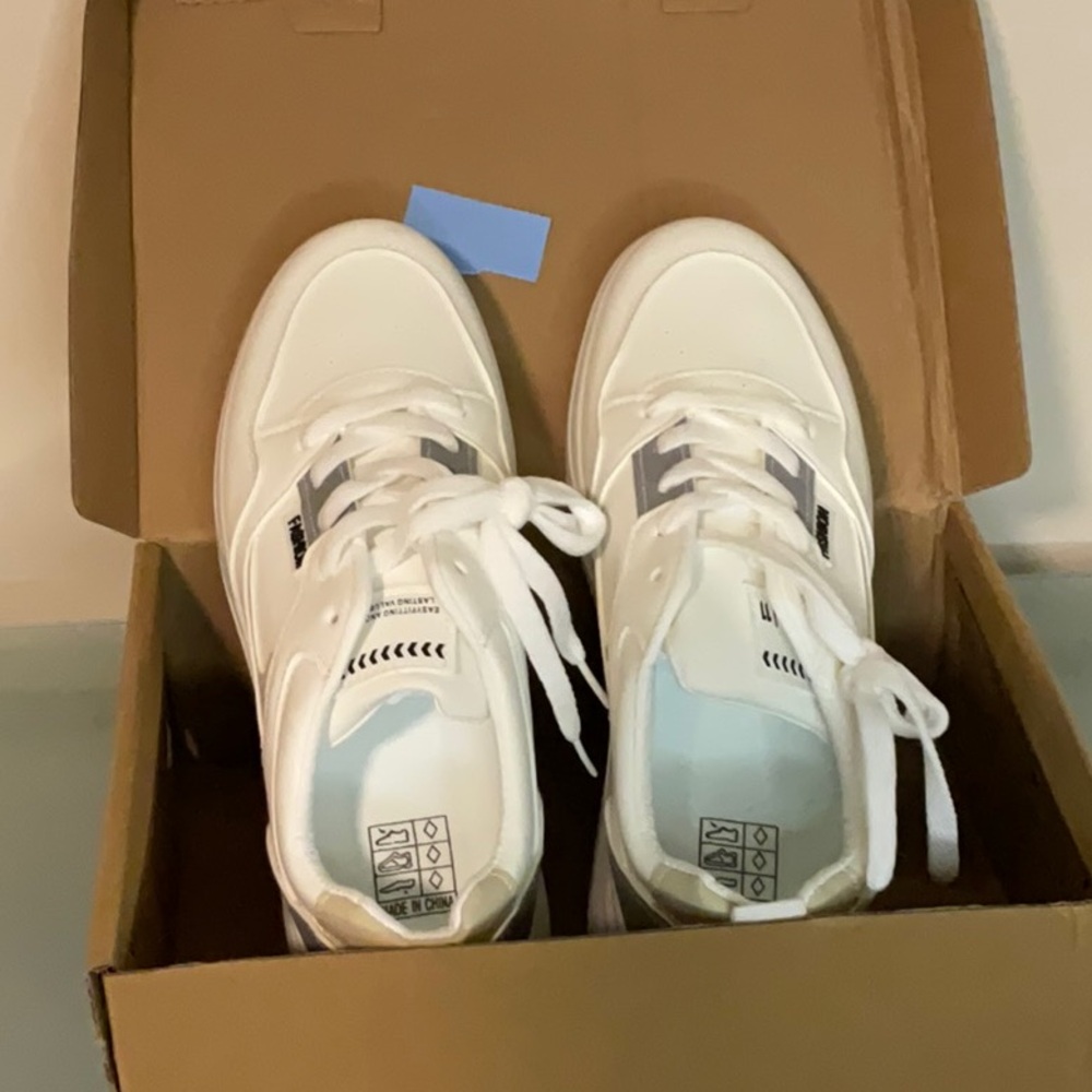White Sneakers with Logo Detail